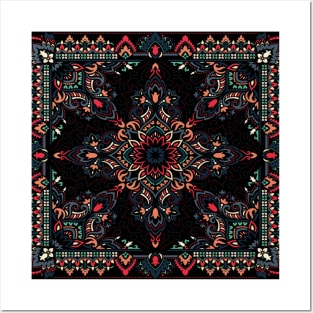 Black colorful bandana gift Posters and Art